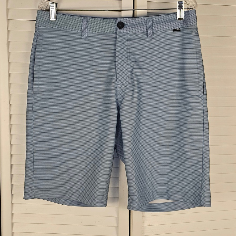 Travis Mathew Mens Blue Striped Performance Love To Par 4 Golf Shorts 32